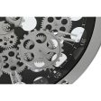 Wall Clock Home ESPRIT Black Silver Metal Crystal Gears 52 x 8,5 x 52 cm For Sale