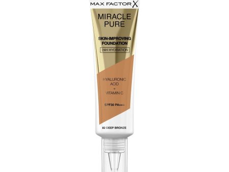 Crème Make-up Base Max Factor Miracle Pure Nº 82 Deep bronze Spf 30 30 ml Sale