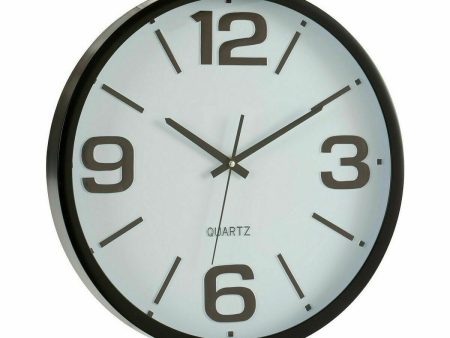 Wall Clock White Black Crystal Plastic 40 x 5 x 40 cm (6 Units) on Sale