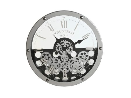 Wall Clock Home ESPRIT Black Silver Metal Crystal Gears 52 x 8,5 x 52 cm For Sale