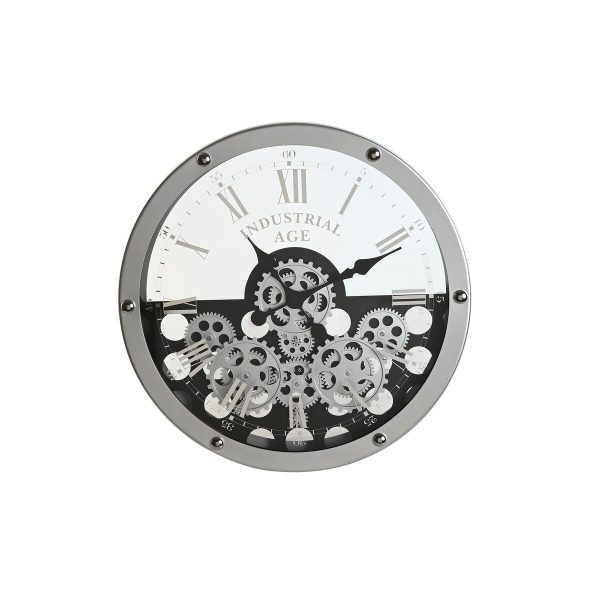 Wall Clock Home ESPRIT Black Silver Metal Crystal Gears 52 x 8,5 x 52 cm For Sale