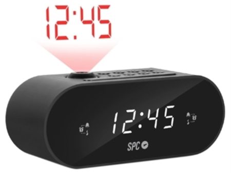 Radio Alarm Clock with LCD Projector SPC 4586N Black Online now