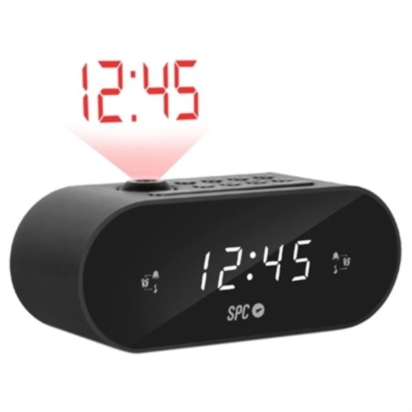 Radio Alarm Clock with LCD Projector SPC 4586N Black Online now