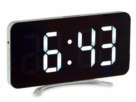 Table-top Digital Clock White ABS 15,7 x 7,7 x 1,5 cm (12 Units) Supply