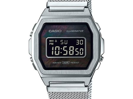 Men s Watch Casio A1000M-1BEF Black Silver Discount